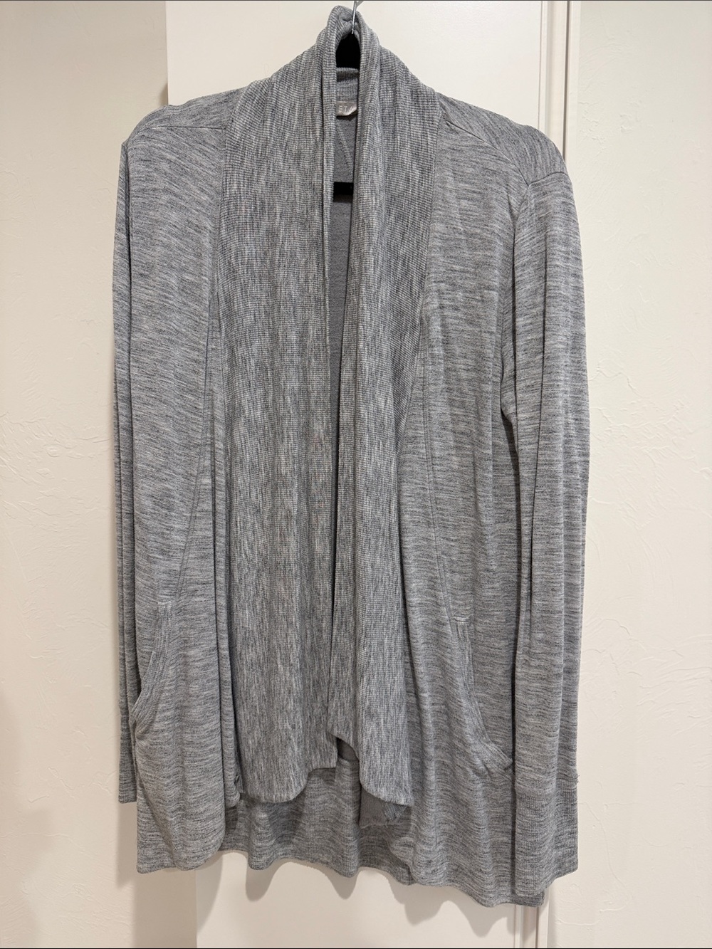 Athleta Gray Open-Front Lightweight Cardigan
